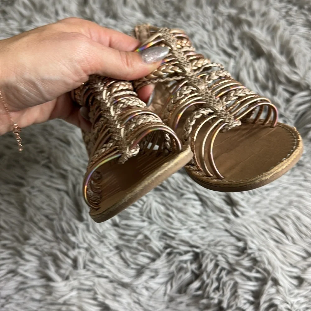 Seychelles gold gladiator sandals little girls size 10